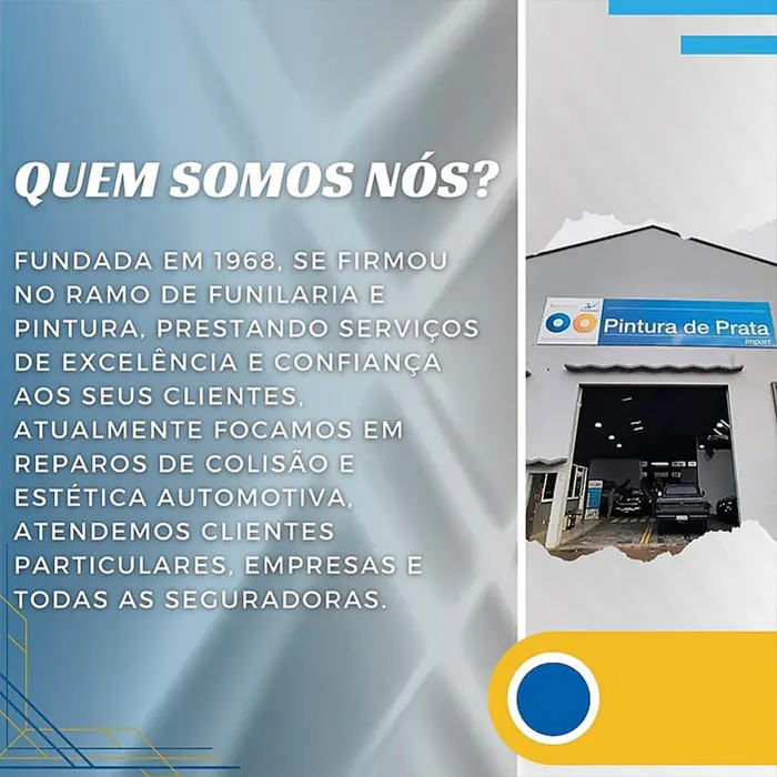 Arte institucional: fundada em 1968, a Pintura de Prata se firmou no ramo de funilaria e pintura e hoje foca em reparos de colisão e estética automotiva